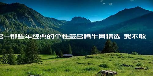 签名-那些年经典的个性签名腾牛网精选 我不敢太勇敢太执着太骄傲